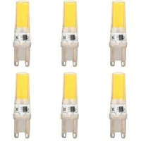 Bombilla Led G9, Lámpara Halógena De 9 W, Blanco Frío 6500 K, 500 Lúmenes, Led G9 Sin Parpadeo, Regulable, Para Dormitorio, Sala De Estar Y Cocina, 6 Unidades [clase Energética F]
