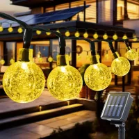 Guirnalda De Luces Solares Para Exteriores, 10 M, 80 Led, 8 Modos, Resistente Al Agua Ip44, Luces Solares De Cadena