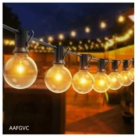Guirnalda De Luces Led Para Exteriores, 30 M, Con 50+2 Bombillas Irrompibles, Resistente Al Agua, Ideal Para Terraza, Jardín, Bodas Y Fiestas.