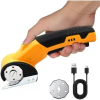Tijeras Eléctricas Inalámbricas Recargables - Tijeras De Zigzag Para - Cortador Eléctrico Rotativo 240 Golpes/min Bloqueo De Seguridad Para Cartón, Cuero, Tela, Alfombra, Textiles Y Plantas