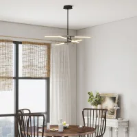 Lámpara De Techo Led Moderna Ø100x79 Cm Con Pantalla De Acrílico Ángulo De Luz Ajustable Para Salón Dormitorio O Cocina