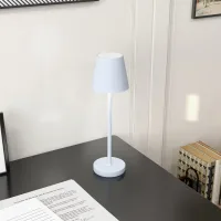 Lámpara De Mesita De Noche Inalámbrica Con Luces Led Lámpara De Mesa Usb-c Recargable 3 Colores Ø11,2x36,5 Cm Gris