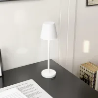 Lámpara De Mesita De Noche Con Luces Led Lámpara De Mesa Inalámbrica Usb-c Recargable 3 Colores Ø11,2x36,5 Cm Blanco