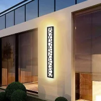 Aplique De Pared Led Ip65 Impermeable De Gran Longitud Para Uso Interior Y Exterior, Diseño De Nido De Pájaro De Aluminio Para Terraza, Jardín, Garaje, Luz Blanca Cálida, 60 Cm De Largo [clase Energét