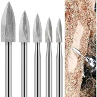 Herramientas Para Tallar Madera Con Herramientas Rotativas, Juego De 5 Brocas De Grabado, Juego De Brocas Para Tallar Madera Con Vástago De 1/8 De Pulgada Para Bricolaje, Tallado, Grabado, Lijado Y Pe