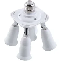 Adaptador E27 5 En 1 Para Divisor De Casquillo, Adaptador, Adaptador De Casquillo, Soporte Convertidor Para Bombillas Led E27