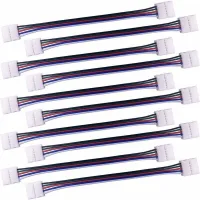 Cable Conector Rgbw De 5 Pines (10 Unidades) Para Tiras De Luces Led De 10 Mm, Adaptador Convertidor De Tiras De Luces Led Sin Soldadura Para Conectar 2 Tiras Led Smd 5050 Rgbw - 17 Cm De Largo