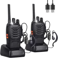 2 Walkie-talkies Recargables De Largo Alcance De 16 Canales, Radios Pmr Profesionales Con Alcance De 1 A 3 Km, Ideales Para Supervivencia En El Campo, Acampada Y Senderismo.