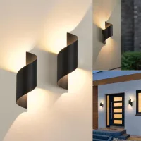 Aplique De Pared Para Interior/exterior, Lámpara De 10 W, Luz Blanca Cálida De 3000 K, Luminaria Moderna Con Iluminación Hacia Arriba/abajo, Iluminación Impermeable Ip65, Espiral Metálica Para Bar, Do