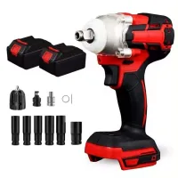 Llave De Impacto Inalámbrica Sin Escobillas, Llave De Impacto De 1/2" Compatible Con Baterías De 18 V, 300 Nm, 2 Velocidades, Llave De Impacto 2 En 1 A Batería Con Luz Led Para Automóviles