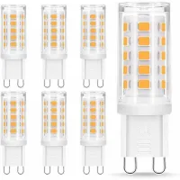 Bombillas Led G9, 4w Equivalentes A Halógenas De 40w, 400 Lm, Blanco Cálido 3000k, Ángulo De Rotación De 360°, No Regulables, Para Iluminación De Techo, Cocina, Paquete De 6 [clase Energética F]
