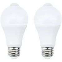 Bombilla Led Infrarroja Pir E27 De 12 W Con Sensor De Movimiento, Encendido/apagado Automático, A60 220 V, 700 Lm, Equivalente A Halógena De 70 W, Para Escaleras, Pasillos Y Garajes (paquete De 2, Bla