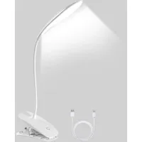 Lámpara De Escritorio Led, Lámpara De Escritorio Con Clip, Lámpara De Lectura Con Clip Recargable Por Usb De 360°, 3 Temperaturas De Color Y Brillo Ajustables, Lámpara De Escritorio Táctil Flexible Pa