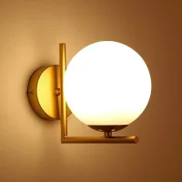 Aplique De Pared, Apliques De Pared De Bola De Cristal, Aplique De Pared Dorado Arup Con Aplique De Pared Industrial Moderno, Chapado En Oro Brillante Medio