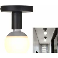 Lámpara Colgante Industrial Vintage De Metal, Mini Lámpara De Techo De Hierro Forjado, Diseño Moderno Y Creativo, Ideal Para Recibidor, Porche, Pasillo, Ático, Vestíbulo O Comedor. (negro) - (bombilla