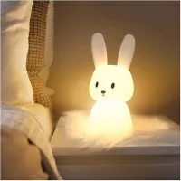 Luz Nocturna Con 7 Colores De Luz, Control Táctil, Recargable Por Usb, Función De Temporizador, Lámpara De Mesilla Para Habitación Infantil, Juguete De Regalo, Luz Nocturna De Silicona Para Niños