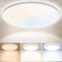 Lámpara De Techo Led De 30 Cm, 24 W, 3200 Lúmenes, 6000 K, 4000 K, 3000 K, Ip54 Resistente Al Agua, Lámpara De Techo Redonda Para Baño, Lámpara De Techo Moderna Para Dormitorio, Sala De Estar, Cocina,