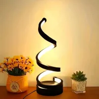 Lámpara De Mesa Led Moderna En Espiral, Alimentada Por Usb, 3 Colores Con Atenuación Continua, Para El Hogar, Sala De Estar, Dormitorio, Oficina, 30,5 X 10,2 Cm