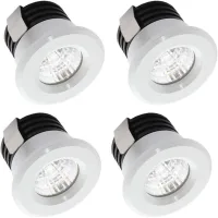 4 Mini Focos Led Empotrables De 3 W, Luz Blanca Cálida, Ideales Para Escaparates, Iluminación Interior Y Placas De Yeso. Incluye Transformador Independiente.
