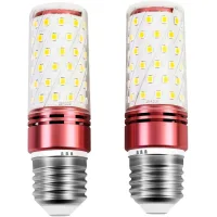 Bombillas Led E27 De 12 W, 30 X 105 Mm, 1350 Lúmenes, Casquillo Tipo Maíz, 84 Led, Luz Cálida De 3000 K, No Regulables, Paquete De 2. 【clase De Eficiencia Energética E】