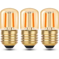 Bombilla Led E27 Para Luz Nocturna, 1w, Blanco Cálido 2200k, Mini Bombilla Led De Filamento E27 T28 Vintage, Equivalente A 10w-15w, Lámpara De Mesa Decorativa De Cristal Ámbar, No Regulable, Paquete D