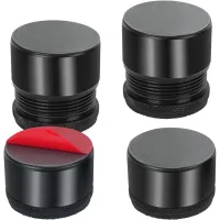 Juego De 4 Elevadores De Cama, Patas De Muebles Ajustables En Altura De 2,7 A 4,0 Cm, Elevadores Adhesivos Para Muebles, Para Cama, Mesa, Silla, Armario, Sofá, Negro [pequeño]