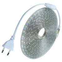 Kit Completo De Tira Led De 5 Metros, 220 V, Silicona Impermeable Ip68, Blanco Frío 6000 K, Smd5050, 60 Led/m - No Requiere Transformador, 8 Mm De Ancho