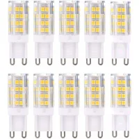 Bombillas Led G9, Luz Blanca Cálida 3000k, 5w. Bombilla Led G9 Equivalente A Bombillas Halógenas De 40w, 420 Lúmenes, No Regulable. Paquete De 10 Unidades. [clase Energética A+]