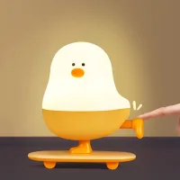 Lámpara De Noche Con Forma De Pollo Para Bebés Y Niños Pequeños, Recargable Mediante Usb Tipo C, Con Temporizador De 30 Minutos, Ideal Como Lámpara De Mesilla O Como Regalo Para Niños.