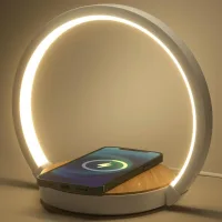 Lámpara De Mesilla Con Cargador Inalámbrico, Luz Nocturna Con Carga Por Inducción, Luz Nocturna Led Táctil Con 3 Niveles De Brillo Regulables Y Luz Suave, Ángulo De Iluminación De 180° Para Dormitorio