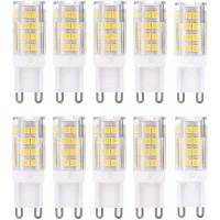 Bombilla Led G9 De 5w, Equivalente A 40w, Luz Blanca Cálida De 3000k, 220-240v, No Regulable, Paquete De 10 [clase Energética A+]