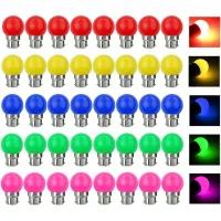 Paquete De 40 Bombillas Led De Colores B22 De 3w (equivalente A 30w) 300lm Ac 220v B22 Bayonet String Lights, Bombillas Led Multicolor Para Decoración Del Hogar, Bar, Fiesta Y Ambiente - Paquete De 40
