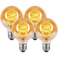 Bombilla Led E27, Bombilla E27 Regulable Vintage De 4w G80 Blanco Cálido 2200k 260lm Edison Decorativa Retro Antigua Vintage Equivalente A Una Bombilla Incandescente De 40w, Paquete De 4
