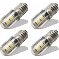 Bombilla Led E10 220v 230v Ca, Luz Indicadora Led De Bajo Consumo, Base De Rosca De 8 Mm, Chipsets 3030 4smd, Bombilla Led De Actualización, Blanco Cálido (paquete De 4).