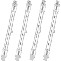 Tubo Halógeno Haloline, Base R7s, Lámpara Halógena T3, 230 V, 300 Vatios, 118 Mm, Blanco Cálido - 2800 K (4 Unidades)