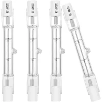 Bombilla Halógena Eco R7s De 78 Mm, 120 W, 230 V, 1600 Lm, Luz Blanca Cálida De 2700 K, Tipo T3 J, Para Iluminación De Trabajo, Seguridad, Exteriores Y Alumbrado Público (paquete De 4) [clase Energéti