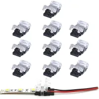Conector De Tira Led De 2 Pines, Paquete De 10 Conectores De Tira Led De 2 Pines Para Tiras Led Smd 5050/3528 De 10 Mm, Un Solo Color, Impermeables Y No Impermeables.