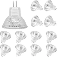 Bombillas Halógenas Mr11 (paquete De 12), Bombilla Halógena Gu5.3 De 12 V Y 35 W, Cubierta De Vidrio Mr11 Gu5.3 Para Lámpara De Techo, Bombilla Halógena De 2 Pines, Luz Blanca Cálida De 2700 K