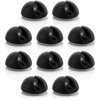 10 Bridas Para Cables, Clips Para Gestión De Cables, Organizadores De Cables Para Cables De Hasta 8 Mm De Diámetro, Color Negro.