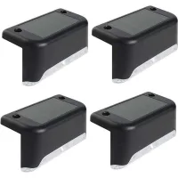 Juego De 4 Luces Solares Led Para Exteriores, Luz Blanca Impermeable Para Jardín, Escaleras, Puente, Peldaños, Valla, Patio, Terraza, Camino.