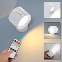 Apliques Led Magnéticos Giratorios De Pared, Con Mando A Distancia, Funcionan Con Pilas, 3 Colores Sensibles Al Tacto, Para Iluminación De Salón, Dormitorio, Sala De Estar Y Pasillo.