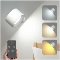 Aplique De Pared Para Interiores, Foco De Pared, Control Remoto Y Control Táctil, 3 Niveles De Brillo, 3 Modos De Color, Alto Índice De Reproducción Cromática Ra≥85, Inalámbrico, Batería Recargable De