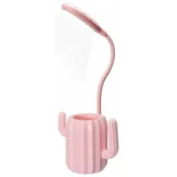 Lámpara De Escritorio Inalámbrica, Lámpara De Lectura Led Táctil Con Brillo Ajustable Y Portalápices, Decoración De Escritorio, Regalo Original Para Adolescentes Y Niños – Rosa