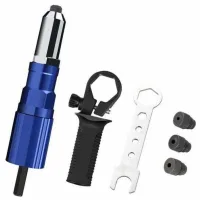 Remachadora Eléctrica (2,44–4,8 Mm) Con Adaptador Para Broca De Tuerca Remachable Y Herramienta De Inserción De Remaches.