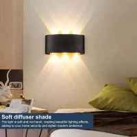 Luces De Pared Lámpara De Pared Exterior Impermeable Iluminación De Jardín Aluminio Interior Dormitorio Sala De Estar Escaleras Pasillo Lámpara De Pared