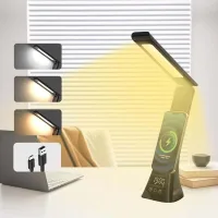 Lámpara De Escritorio Led Recargable, Inalámbrica, Regulable Con 3 Modos De Color, Función Táctil Con Temporizador Y Memoria, Ideal Para Niños, Estudio Y Trabajo De Oficina – Negra