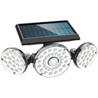 Lámpara Solar De Exterior, 70 Led, Sensor De Movimiento, Resistente Al Agua Ip65, Aplique Solar De Pared Giratorio 360° Para Jardín Y Balcón.
