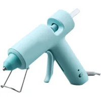 Mini Dispensador De Pegamento Caliente, Herramienta Ergonómica De Pegado Rápido Para Manualidades, Incluye 10 Barras De Pegamento Caliente, Color Azul.