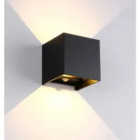 Aplique De Pared Solar Led De 10 W Con Sensor De Movimiento, Resistente Al Agua Ip65, Color Negro.