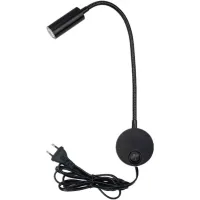 Aplique De Pared De 3 W Con Brazo Flexible, Cableado, Lámpara De Lectura, Luz De Acento Para Obras De Arte, Montaje En Pared, Foco Con Interruptor De Encendido/apagado (negro-blanco Cálido).